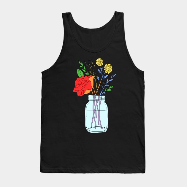 Gay Pride Flower Bouquet Tank Top by RyanDoodles